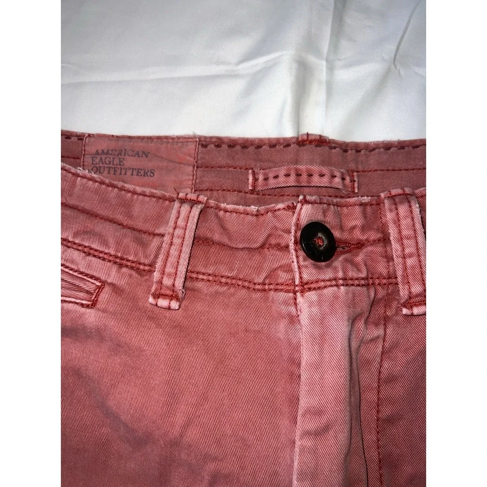 American Eagle Shorts Mens 38 Red Classic Flat Front 100% Cotton Chino
